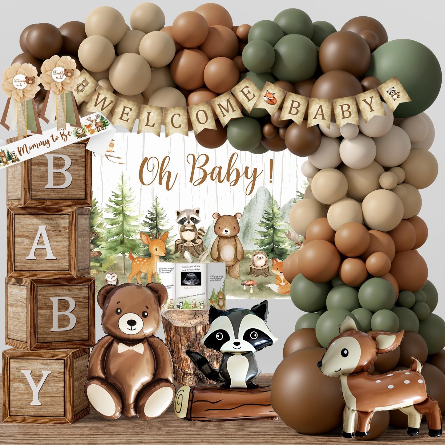 Woodland Animals Baby Shower Decoration Party Supplies, Forest Animal Neutral Gender Reveal Party