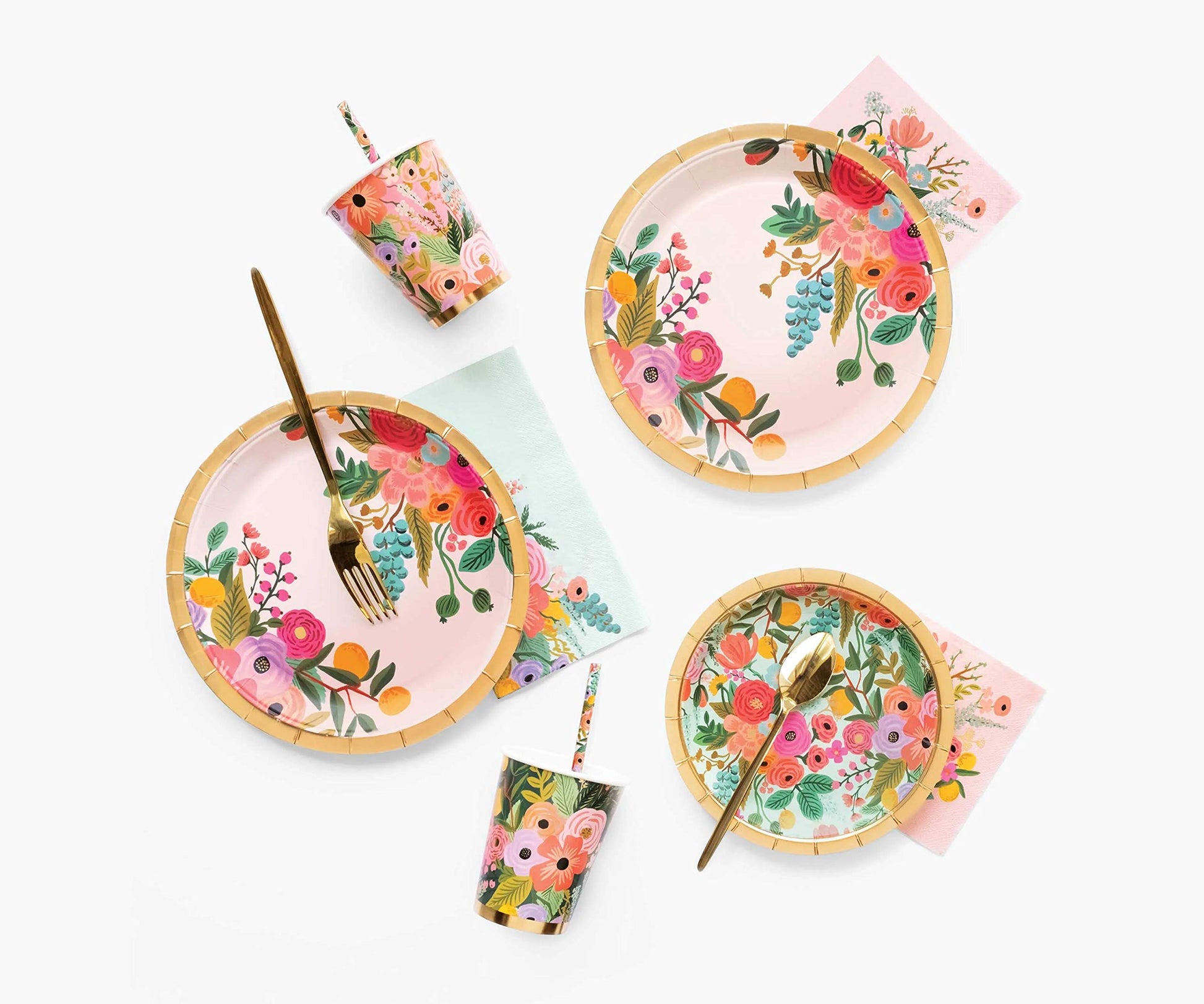 RIFLE PAPER CO. Garden Party Paper Straws, Set of 25, Printed in Full Color