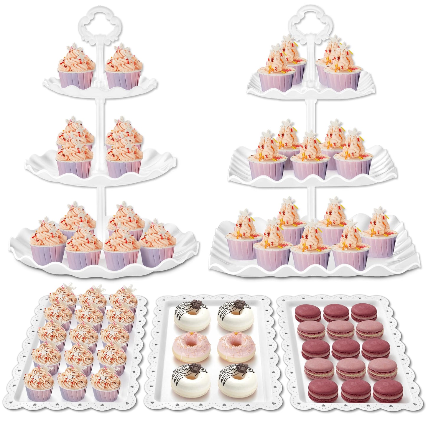 Kootek 5pcs Cupcake Stand Dessert Table Display Set Serving Tray for Party