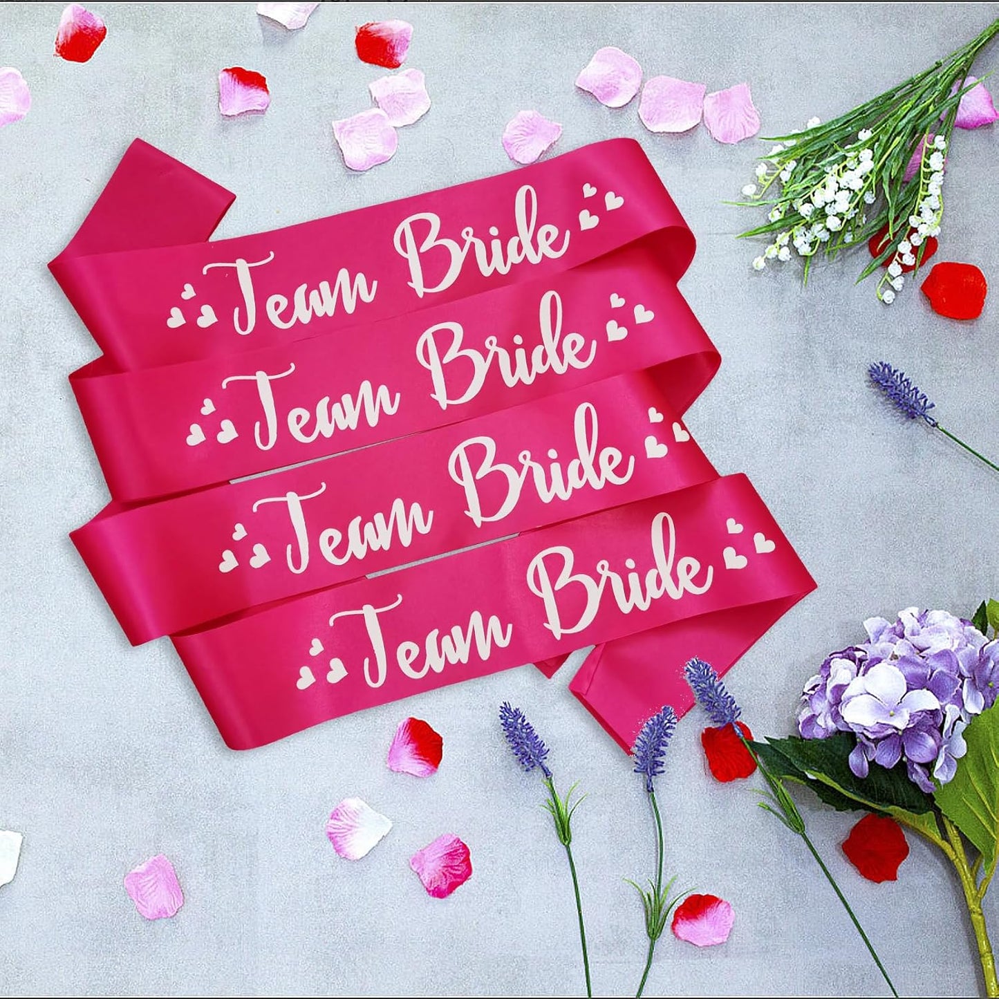 7 Pack Bachelorette Sashes Hot Pink, 1 White Bride to Be Sash and 6 Team Bride Sashes Bridal Shower Sash Fun Bridesmaid Sashes for Bachelorette Wedding Party