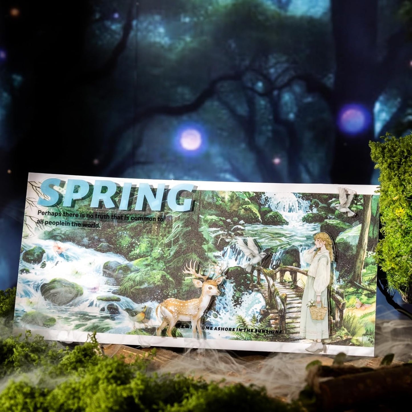 Forest-Themed Seamless Washi Tape Scrapbook Kit ??6 Rolls with Cottage, Waterfall & Fairy Forest Designs for Journaling, DIY Crafts, Gift Wrapping, Card Making and Decoration