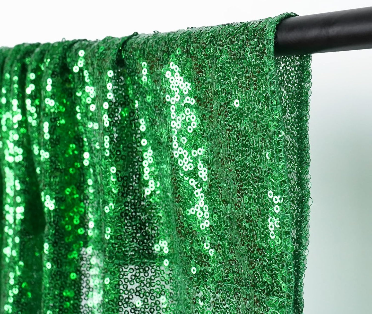 Poise3EHome Green Sequin Backdrop Curtain, 10Ft x 10Ft Green Glitter Backdrop Curtains, Sequence Xmas Thanksgiving Backdrop Drapes for Wedding Party Festival Decor