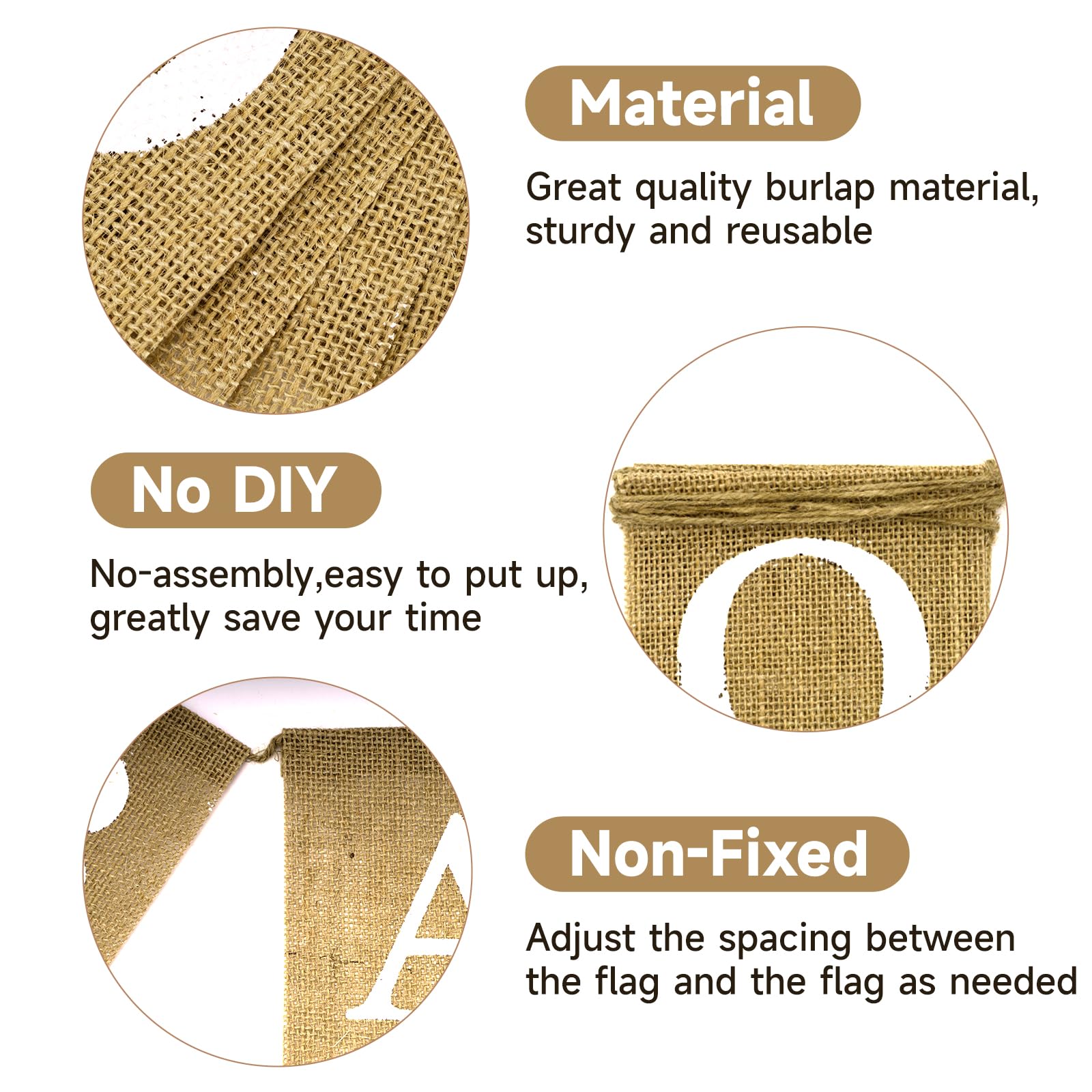 Anwyll Burlap Oh Baby Banner - NO DIY Baby Shower Decoration Banner Oh Babies Shower Sign for