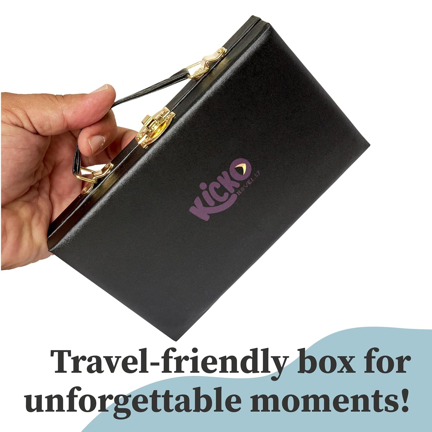 Kicko Domino Set - 28 Pieces Double Six Classic Dominoes in Durable Wooden Brown Box - Fun Mini Board Game for 2-4 Players - Ideal for Boys, Girls, Adults - Family Game Night and Vintage Party Games