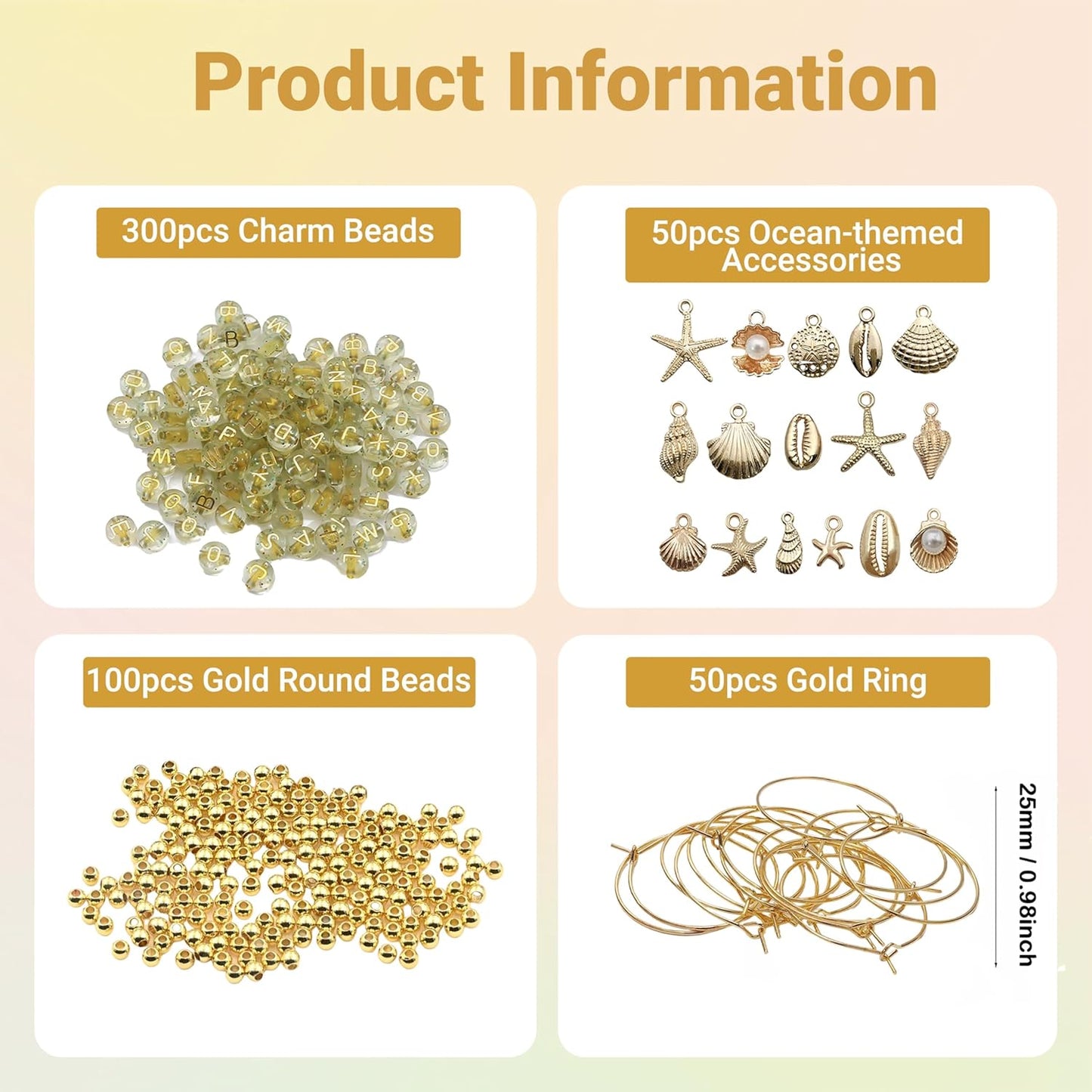 50 Sets Wine Glass Charms, Wine Charms for Stem Glasses, DIY Reusable Drink Markers for Weddings & Bachelorette with Alphabet Beads