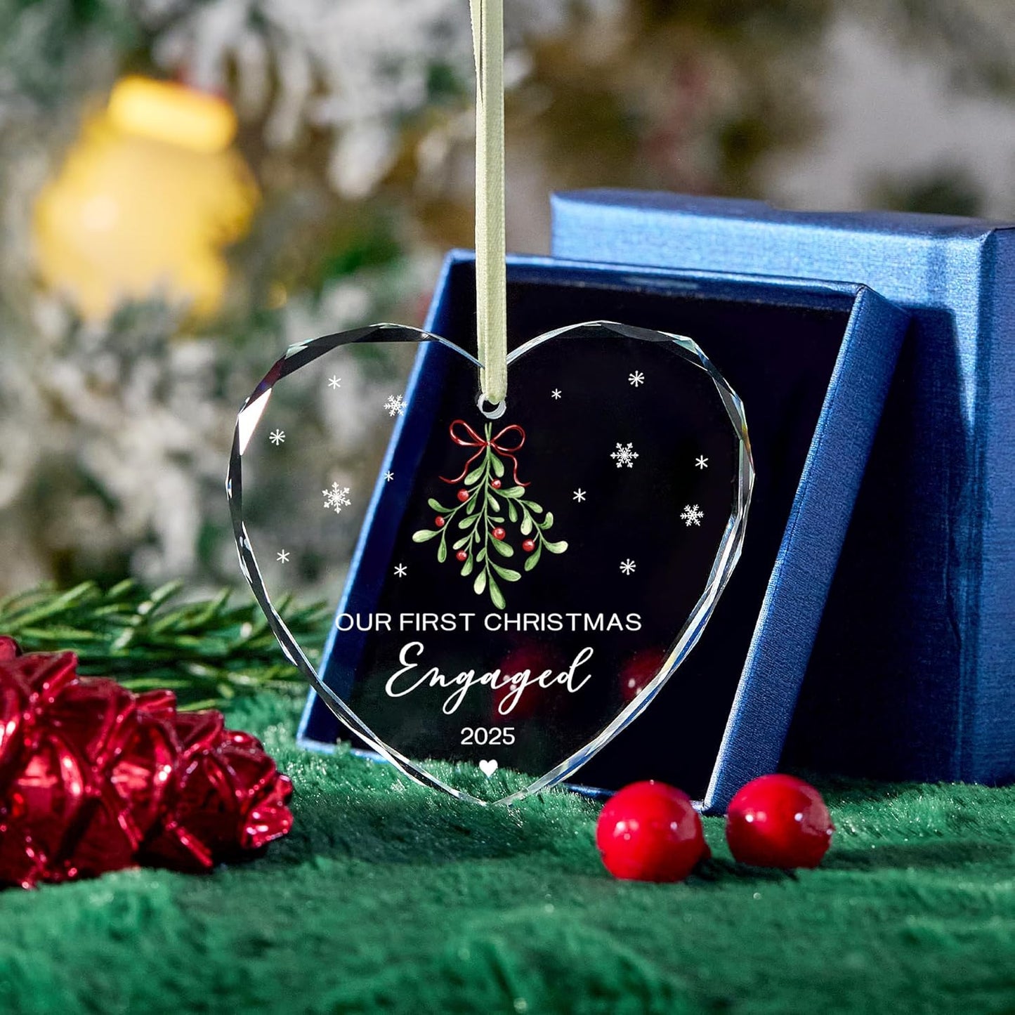 Engagement Gifts for Couples Women,Her,Engagement Gift for Newly Engaged Couples,Bride to Be Gifts,First Christmas Engaged Ornament 2025
