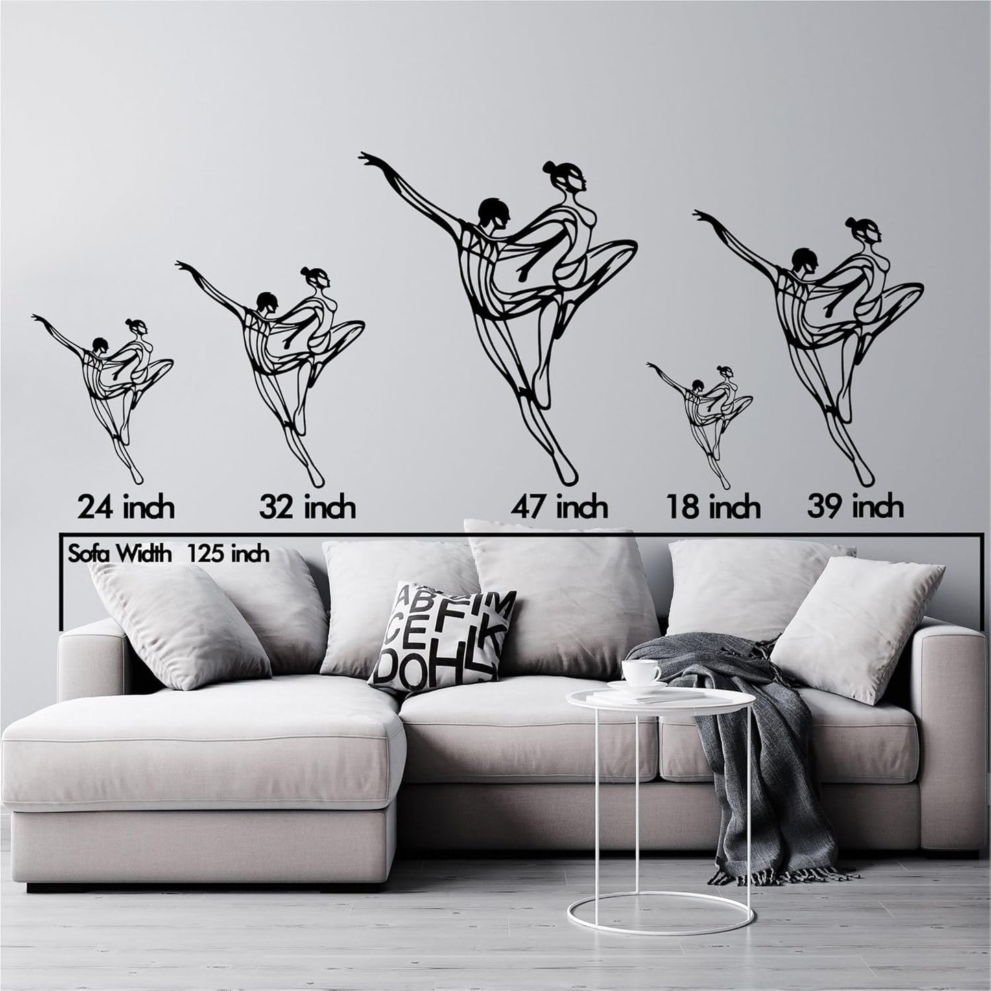 Wita Home Dancing Couple Metal Wall Art, Modern Minimalist Line Art Sculpture, Over the Bed Home Décor, Elegant Ballet-Inspired Design, Metal Wall Sculpture for Living Room, Bedroom (24x20 inches)