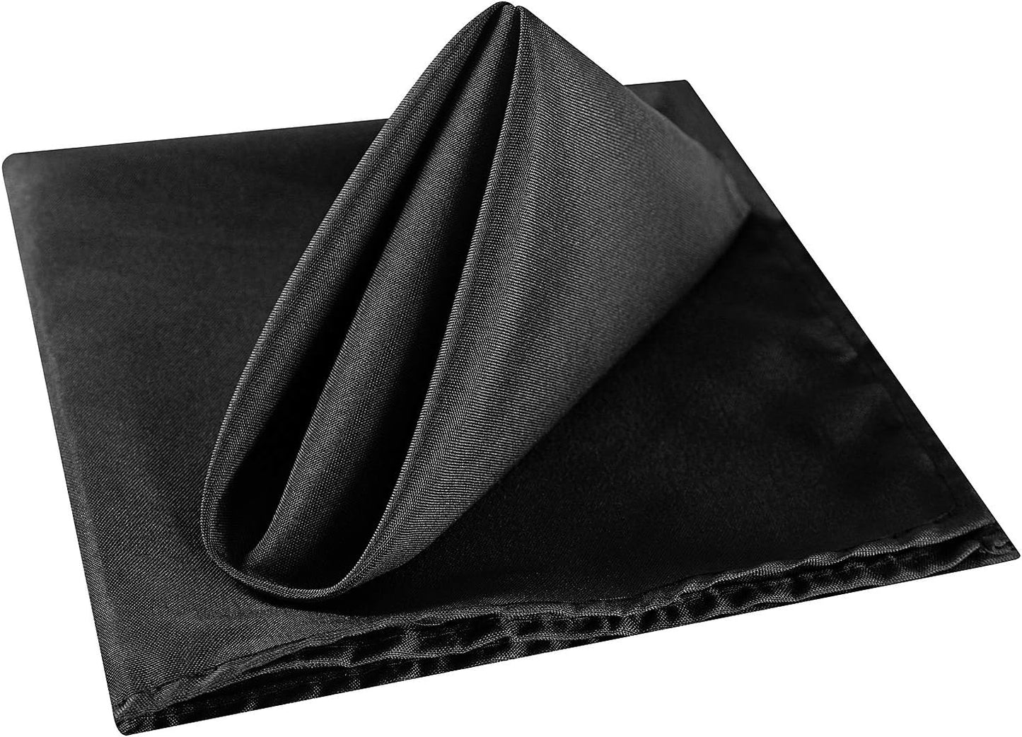 Cloth Napkins 17x17 inch Washable Polyester Dinner Napkins Soft Table Napkins for Wedding Party Dining Banquet(Black,100PCS)