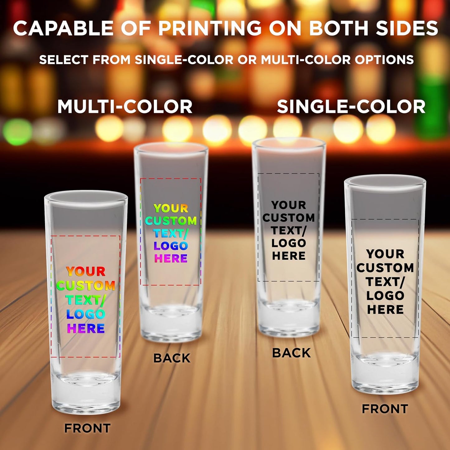 Custom Cordial Shooter Shot Glasses 2 oz. Set of 10, Personalized Bulk Pack - Great for Birthdays, Parties, Indoor & Outdoor Events - Clear