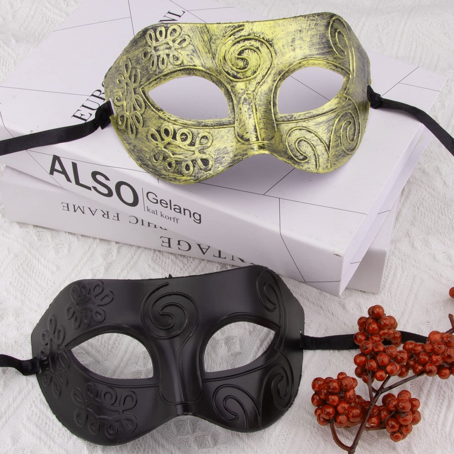 FEQO 16 Pieces Masquerade Masks Venetian Vintage Antique Masks