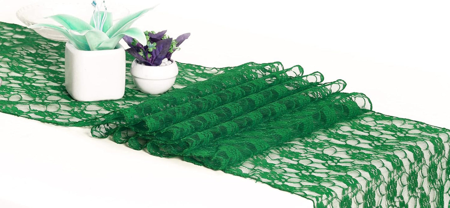 MDS Pack of 12 Wedding 12 x 108 inches Satin Table Runner for Wedding, Decorations for Birthday Parties, Banquets, Graduations, Engagements, Runners fit Rectangle, Round Table- Hunter Green