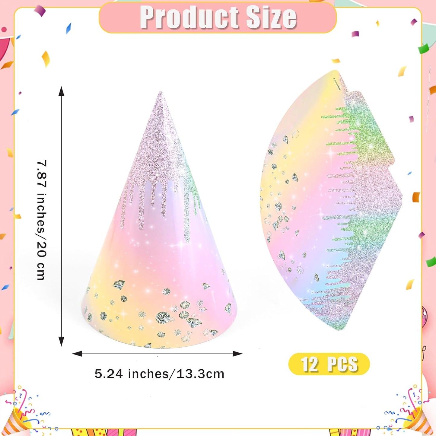 CANREVEL Party Hats for Kids and Adults, Party Headwear, Happy Birthday Hats, Birthday Party Decorations