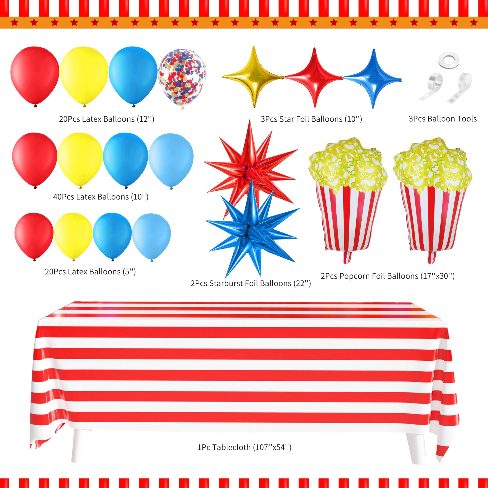 Circus Party Decorations Carnival Theme Birthday Balloon Garland Arch Kit
