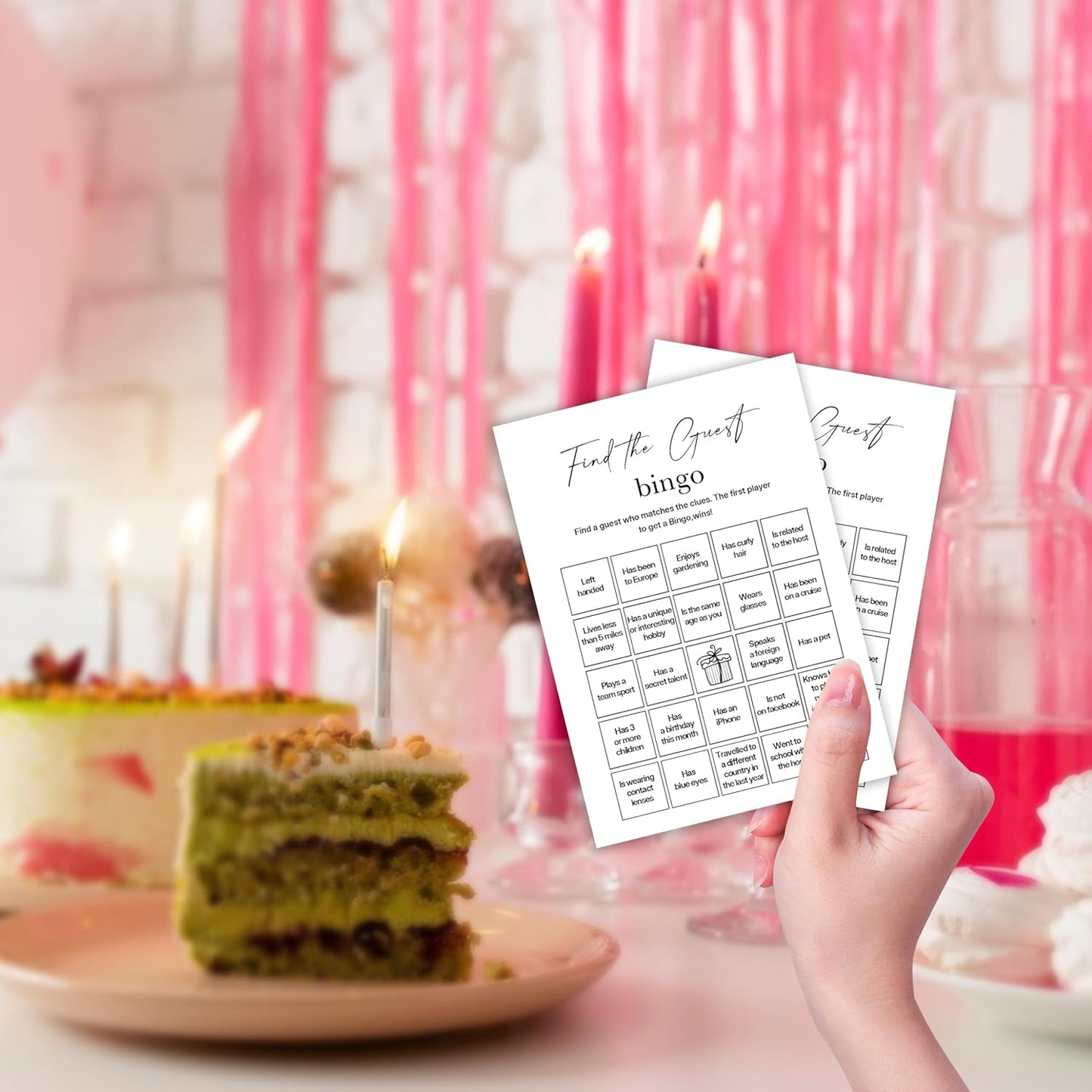 Birthday Party Games, Find The Guest Bingo, 25 Pcs Card Set for Guests, Fun Birthday Game for Teen Adults – A08