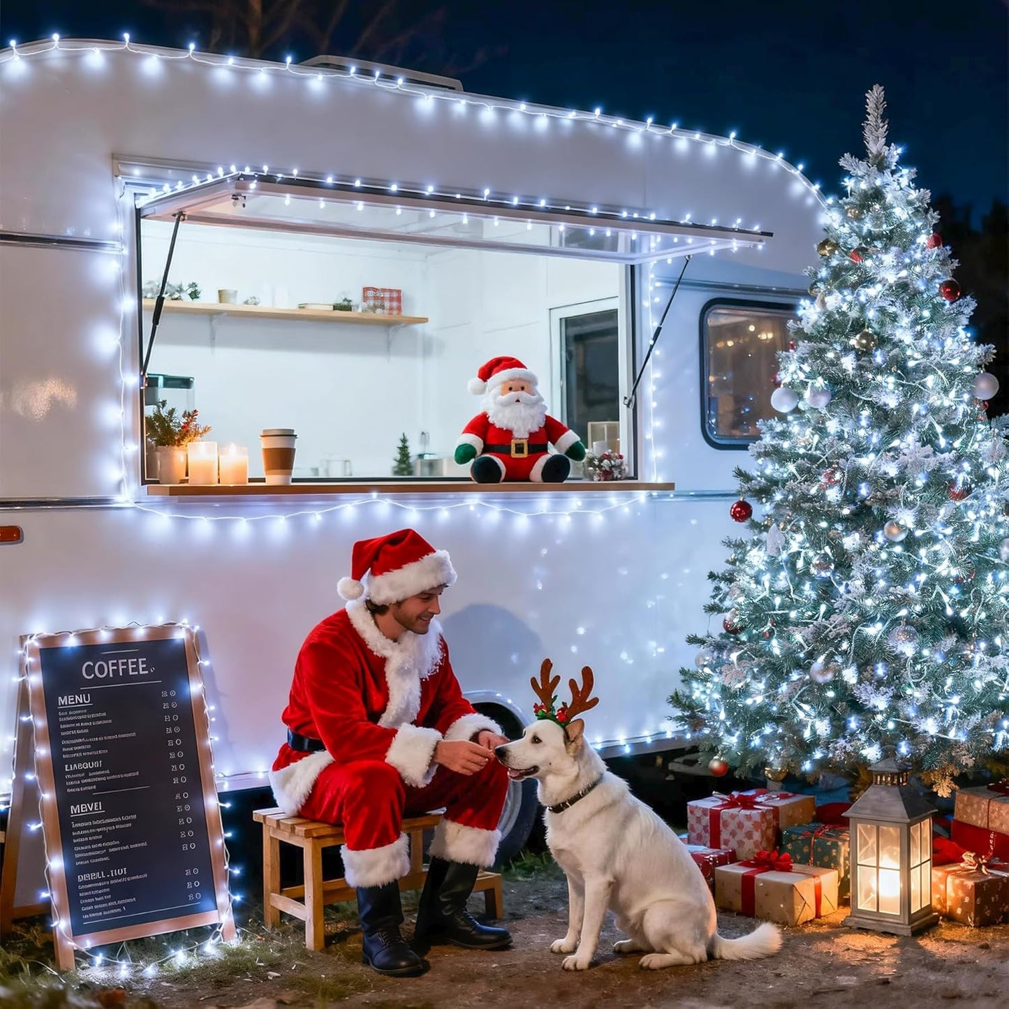 JMEXSUSS 168FT 600 LED White Christmas Lights Outdoor with Remote Indoor Christmas Tree Lights Plug in Cool White Twinkle String Light for Room Holiday Party Xmas Decorations