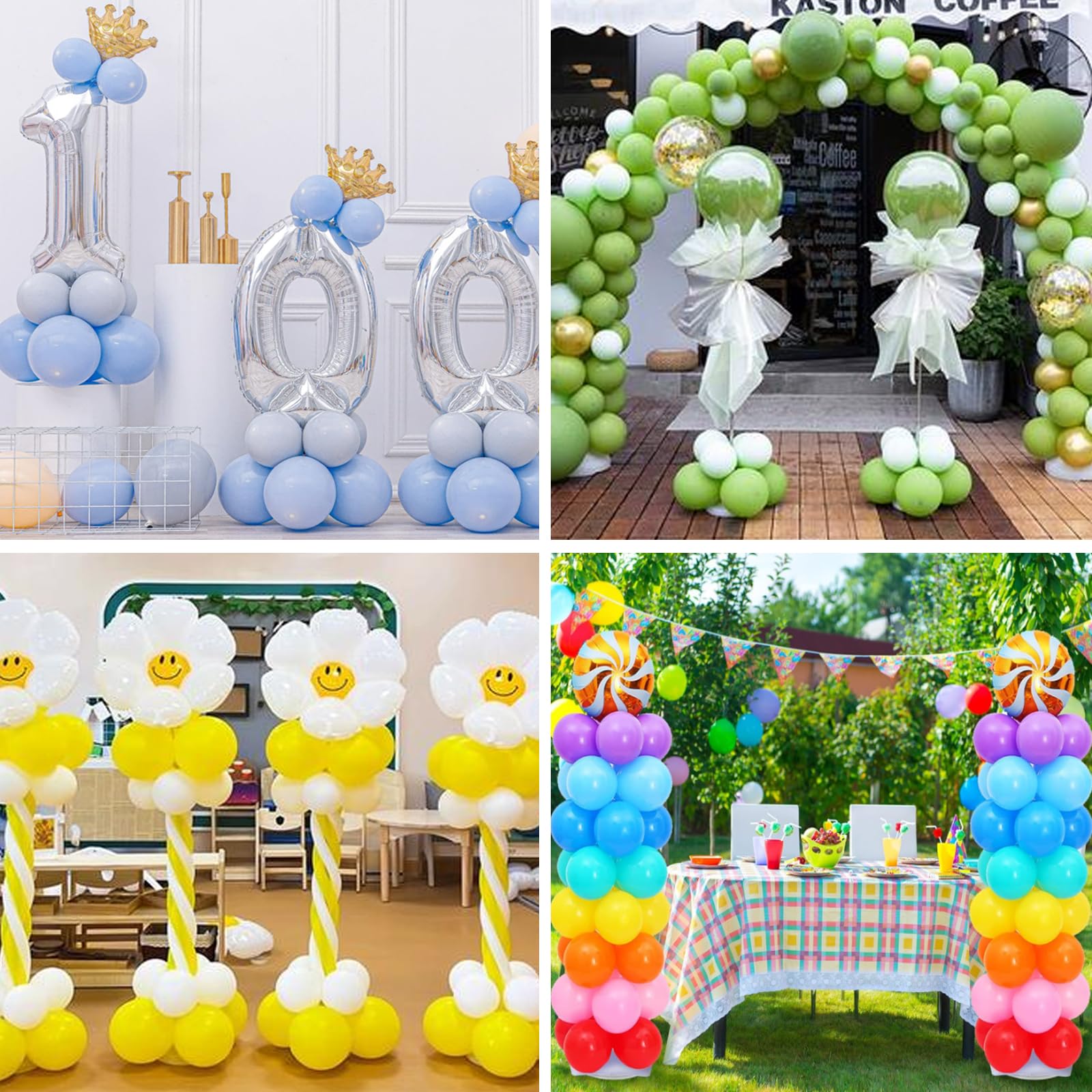 Balloon Column Stand Kit, Set of 4 – 7ft Height Adjustable Balloon Arch Stand Kit, Metal Telescopic