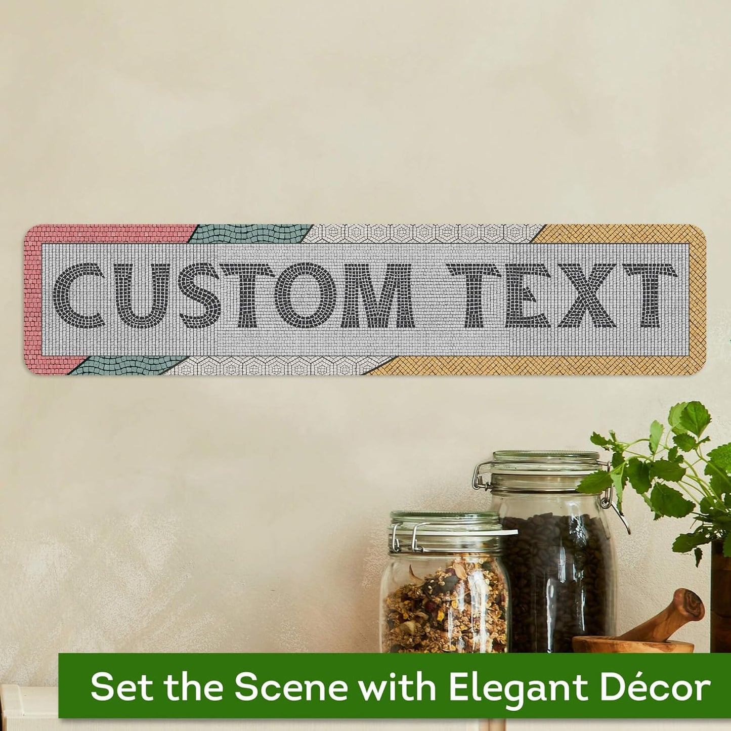 Custom Sign, Custom Street Sign, 11 Font Colors, 13 Font Styles, 4 Hole Options, 22 Sizes, 4x18 Inches, Rust Free DiBound, Fade Resistant, Made in USA by My Sign Center (Fauxsaic 2)