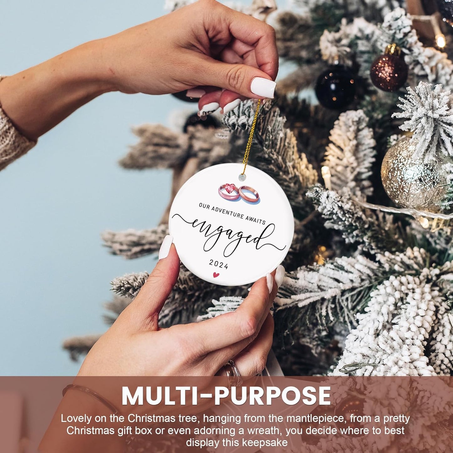 Engagement Christmas Ornament for Newly Engaged - Just Engaged Gift for Bride to Be by [Brand]