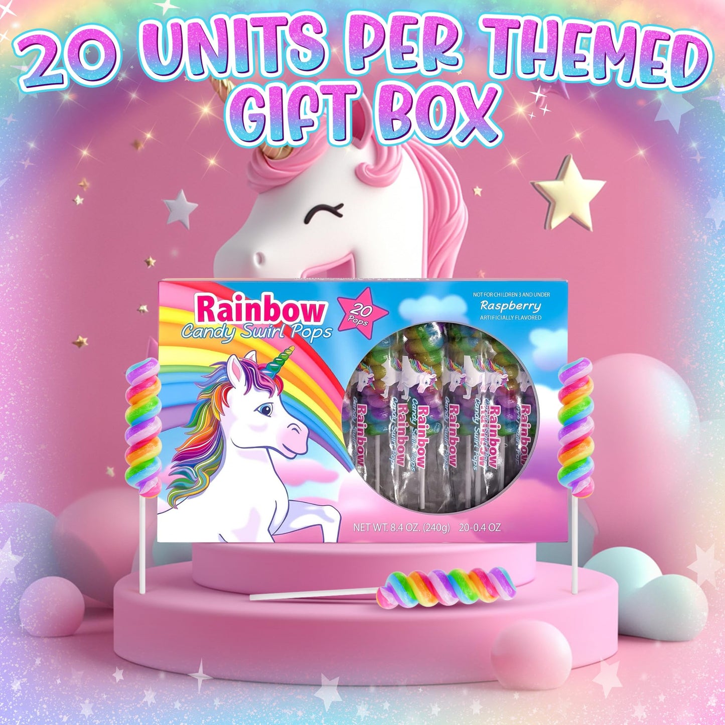 Unicorn Lollipops Individually Wrapped 20pk – Unicorn Party Favors