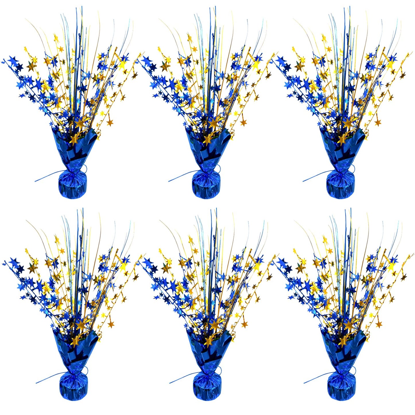 YinNorth 6 Pack Metallic Foil Spray Table Centerpiece Decoration Star Brust Glitter Table Topper