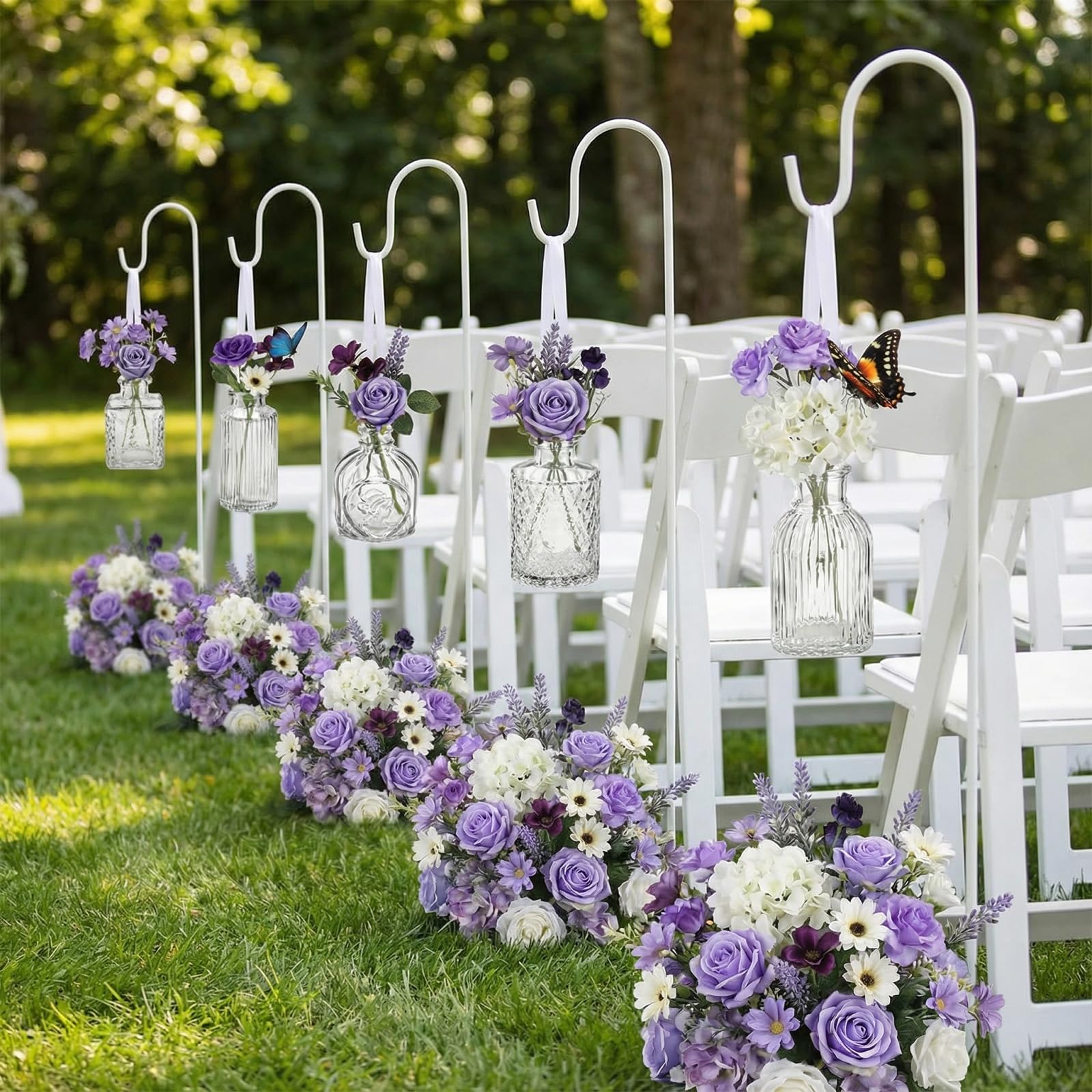 Ferrochef 36 Pcs Artificial Flowers Table Centerpiece with Vases Colorful Wildflower Centerpieces