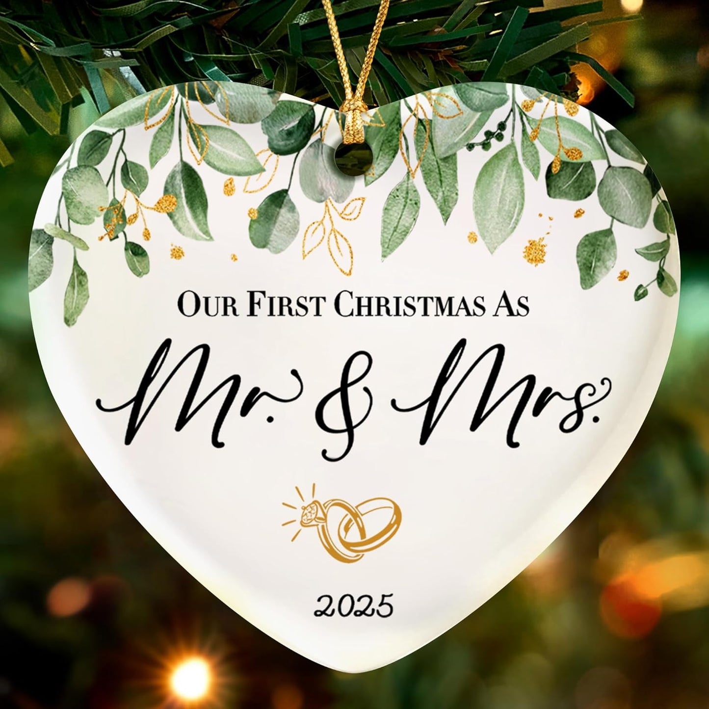 Wedding Gifts for Couples 2025,First Christmas Married Ornament 2025 Mr and Mrs Gifts,Bridal Shower Gift,Just Married Gift for Newlywed Couple Bride