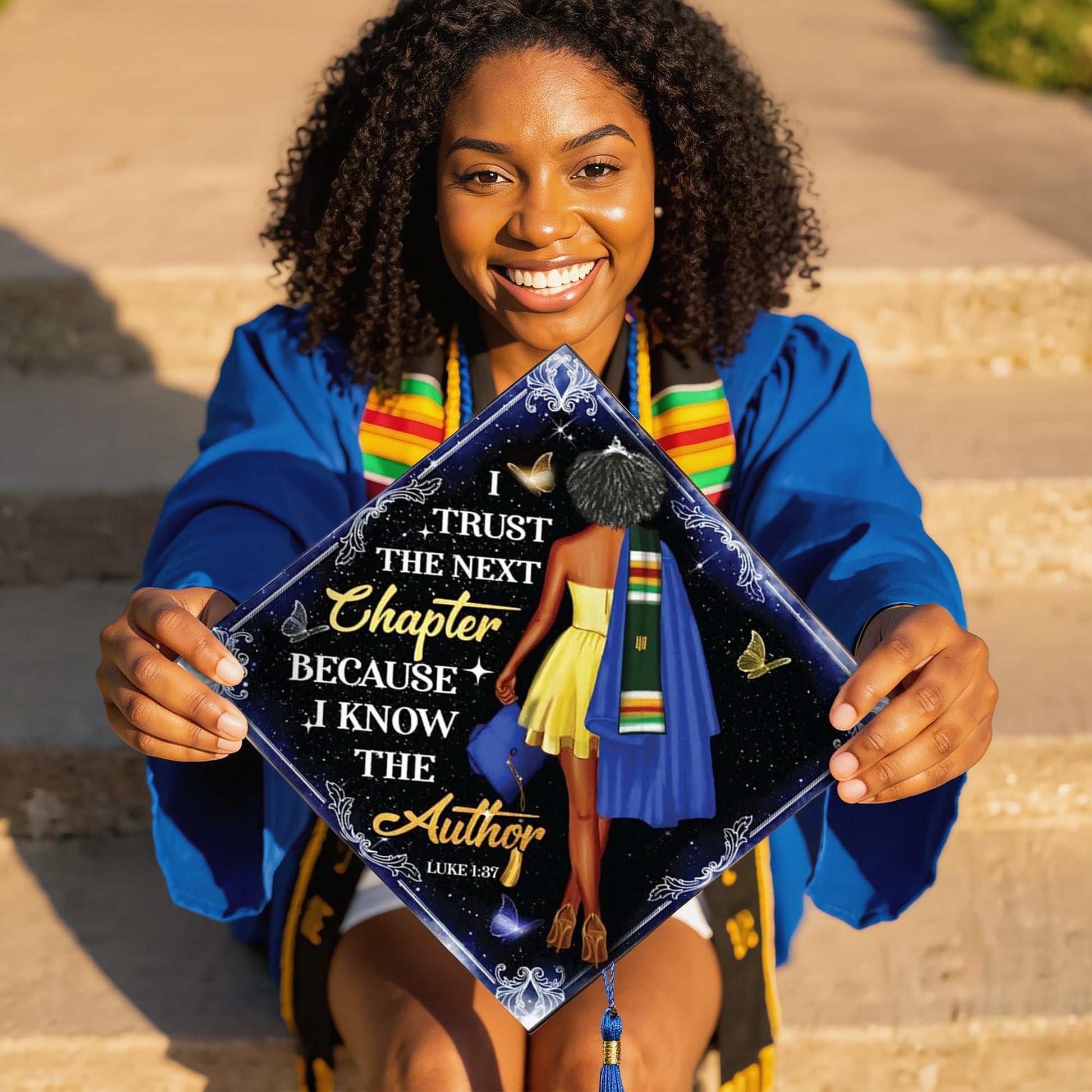 Tassel Toppers Bible Verse Grad Cap Topper - Inspirational Graduation Cap Decoration, Trust the