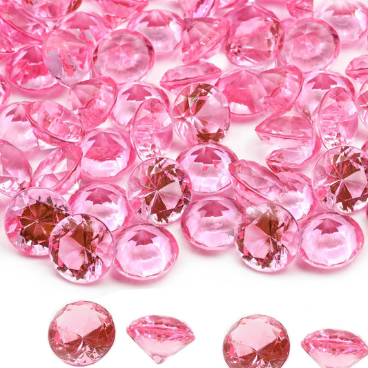 Fake Diamond Christmas Decoration, 280 pcs Pink 20 mm Acrylic Diamond for Table Scatters Vase Fillers