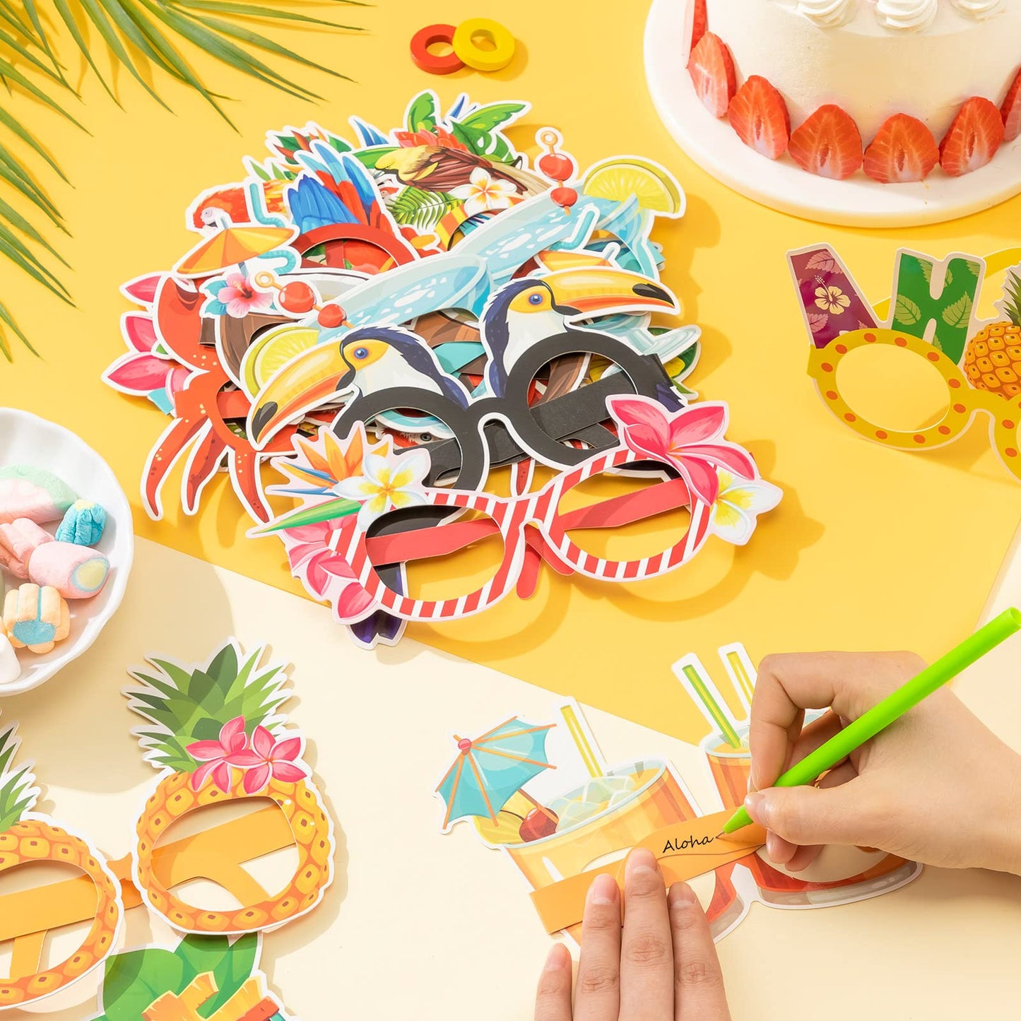 Vinsot 32 Pcs Beach Pool Party Sunglasses Hawaiian Glasses Luau Party Favor
