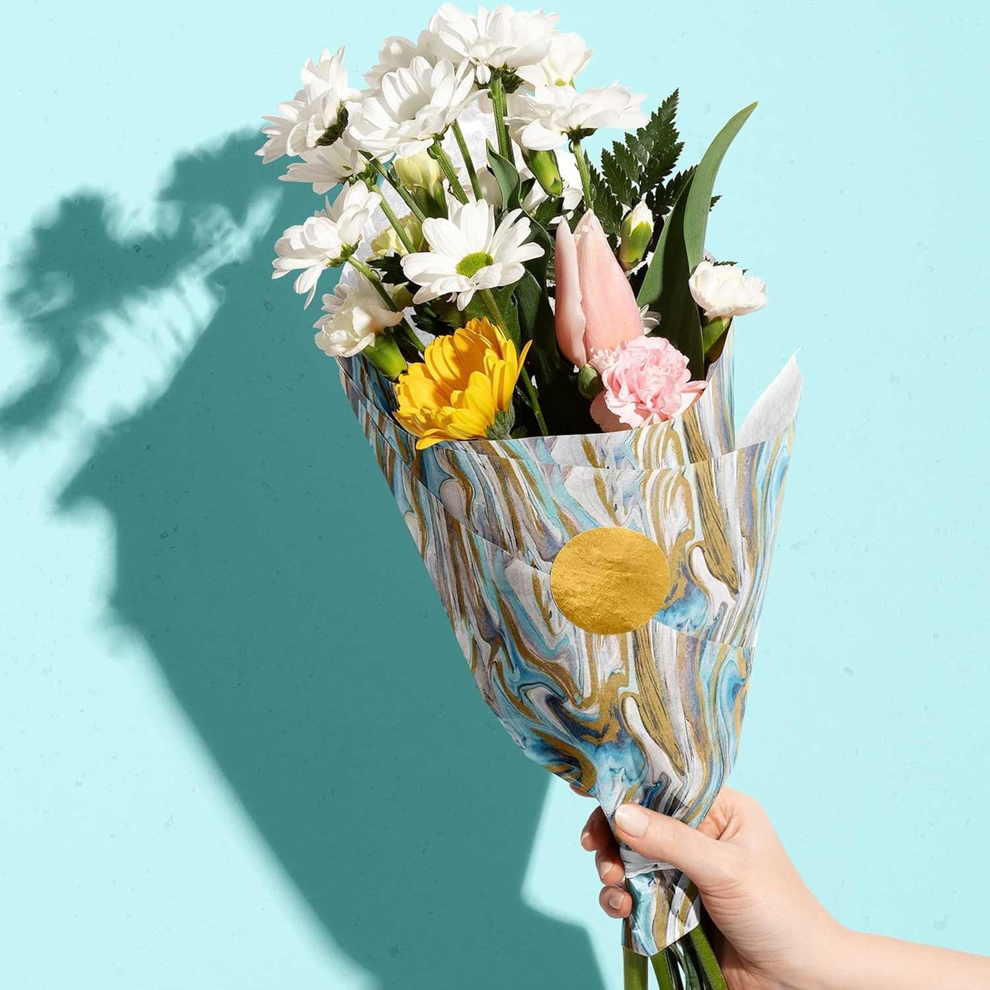 Colors of Rainbow Beautifully Designed Print Tissue Paper (12 Sheets, 20 inch X 29 inch) for Decoupage Gift Wrapping Gift Bag Party Decoration Craft Project Handmade Items (Marbleized)