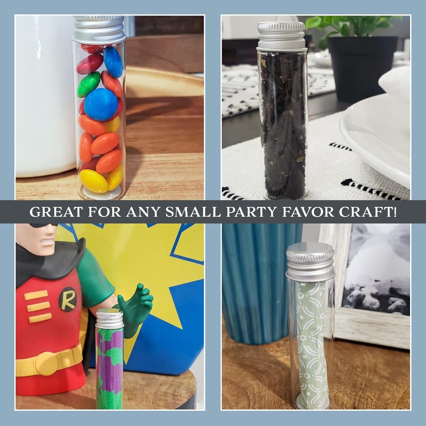 Darware Party Favor Matches Jars (24-Pack): Empty Glass Vials with Strike Stickers for Wedding Favors and DIY Gifts