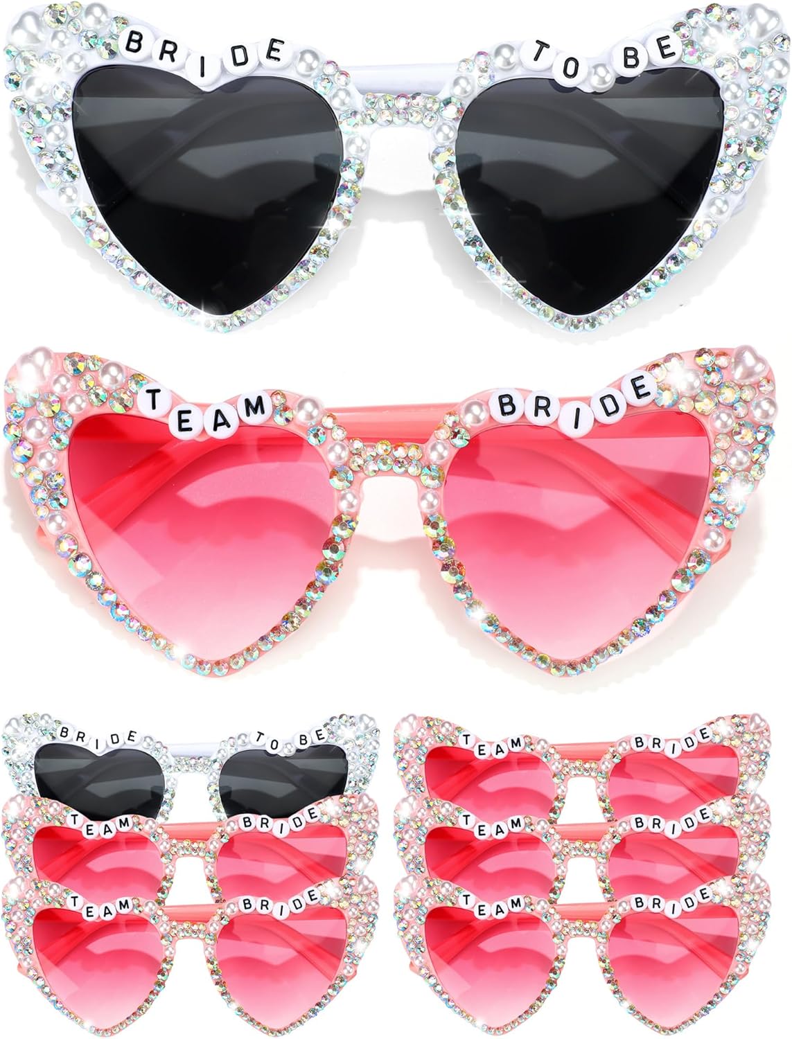 6 Pcs Bride Sunglasses Bachelorette Sunglasses Party Favors for Bridesmaids for Wedding Party Bride to Be Gifts