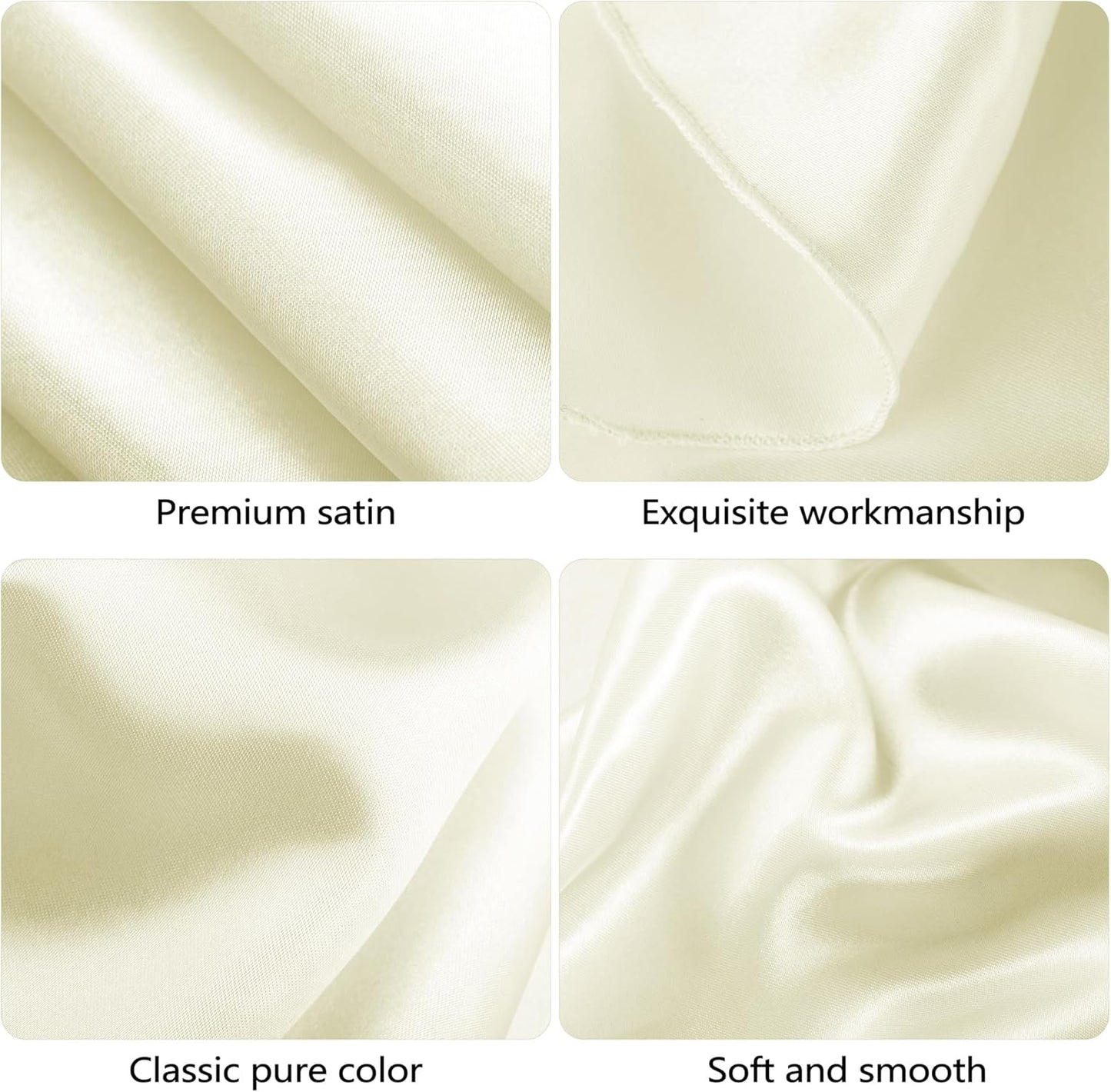 Ruisita 120 Inches Round Satin Tablecloths Ivory Overlay Round Satin Table Cover Bright Silk Smooth Fabric Tablecloth for Wedding Banquet Tables Decoration