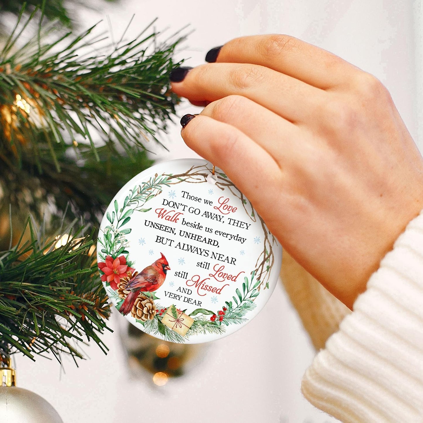 ZAGKOO Cardinal Christmas Ornament - Memorial Christmas Ornament - Sympathy Gifts, Bereavement Gifts for Loss of Loved One - Remembrance Ornaments - Red Cardinal Decoration for Xmas Tree 2025