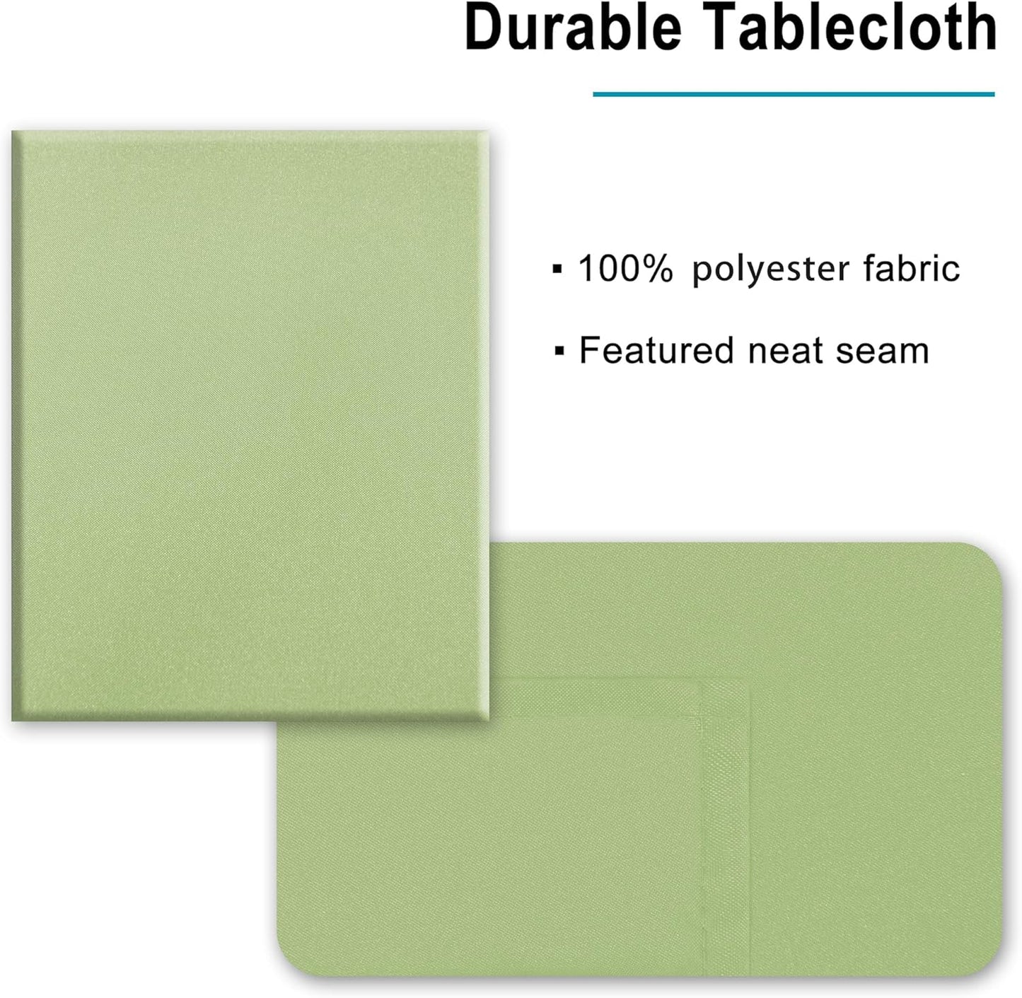 Hiasan Light Sage Tablecloth for Rectangle Tables - Waterproof and Spillproof Washable Fabric Table Cloth for Dining Room Kitchen Party, 60 x 120 Inch