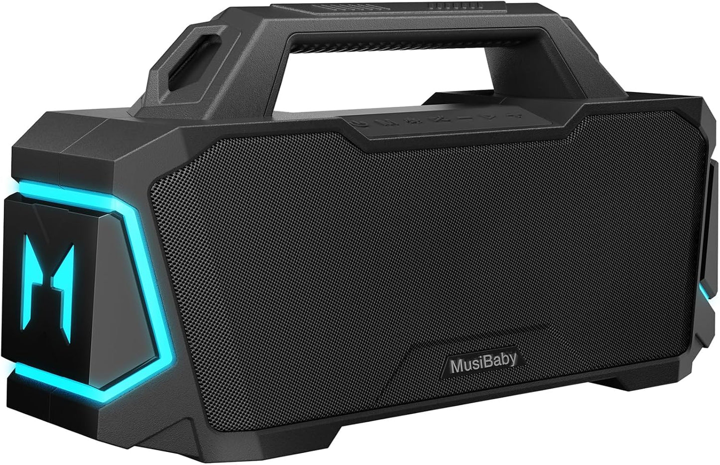 Bluetooth Speaker,Musibaby M1 Portable Bluetooth Speakers:Loud Stereo Sound with Subwoofer,Deep Bass,IPX6 Waterproof,Wireless Speaker with BT5.3,Dual Pairing,24H+ Playtime for Outdoor,Beach(Blk)