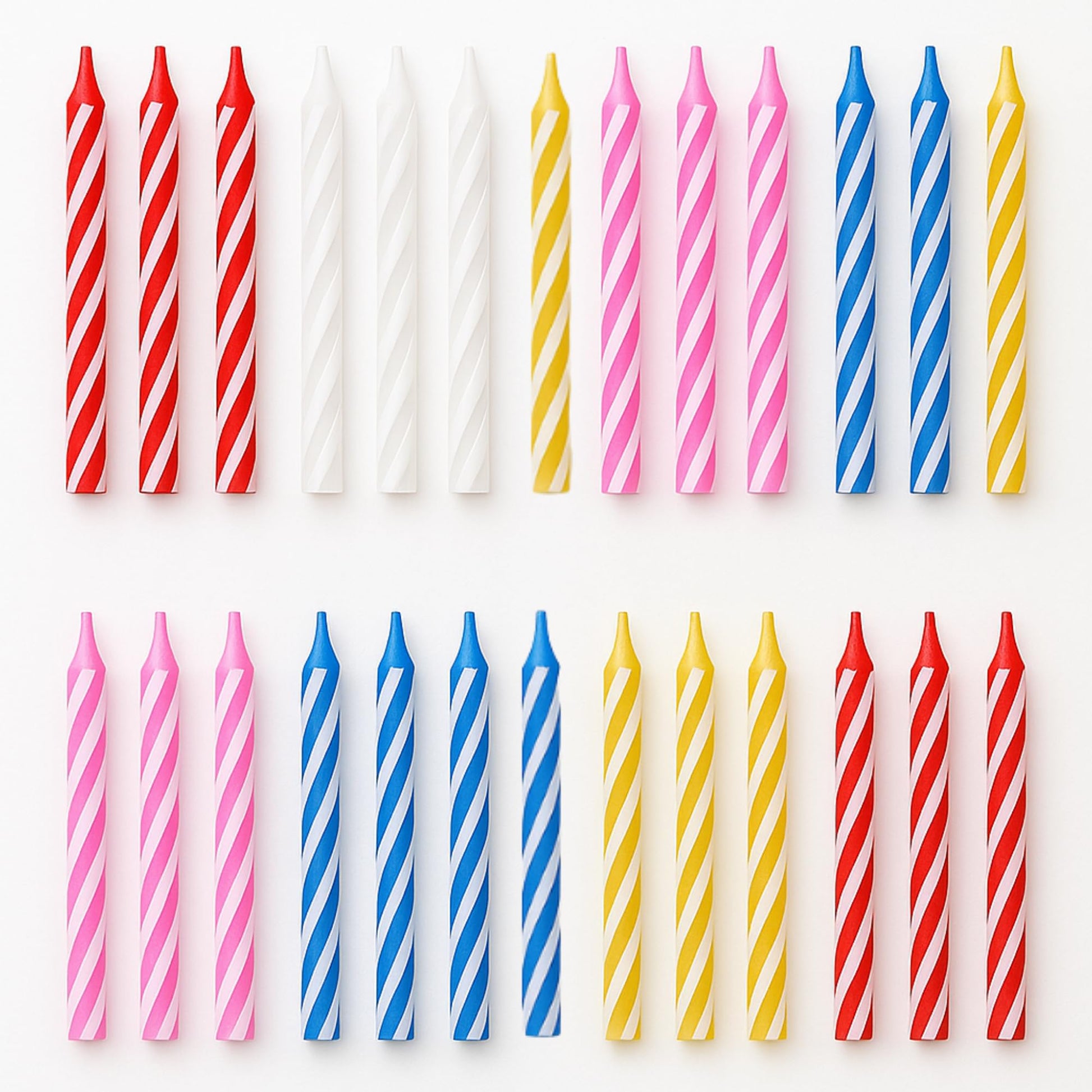 144 Count Birthday Candles Bulk – Birthday Candles for Cake, Mixed Colors Spiral Candles, Unscented