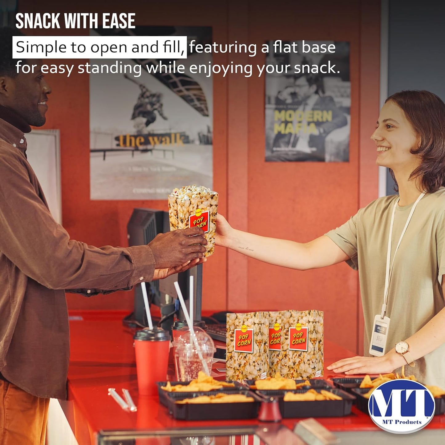 MT Products Popcorn Bags 2.5 oz. - Medium Individual Popcorn Holder - Pack of 50