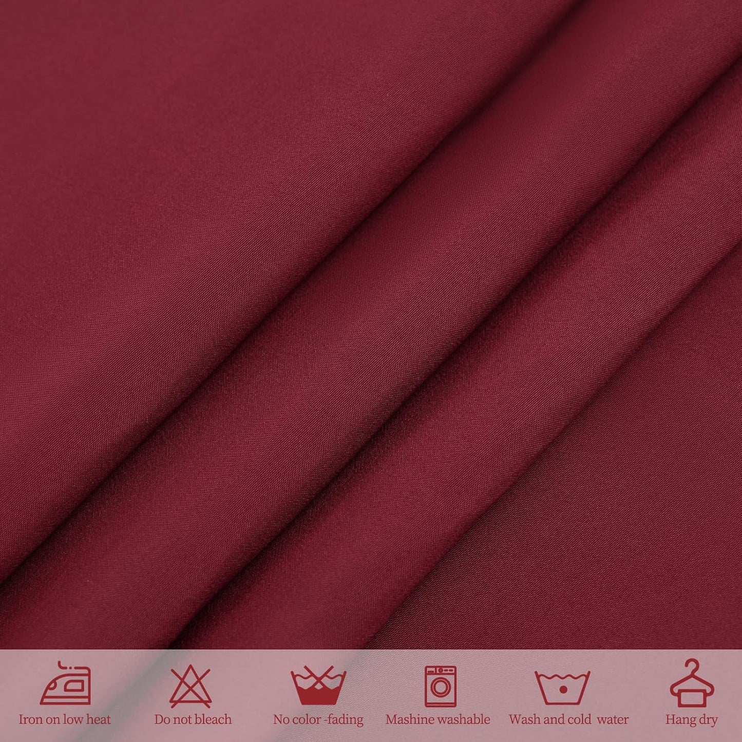 6 Pack Burgundy Tablecloths for 8ft Rectangle Tables 60 x 126 Inch - Polyester Table Cover Stain and Wrinkle Resistant Washable Fabric Table Clothes for Wedding Party Banquet Reception Restaurant