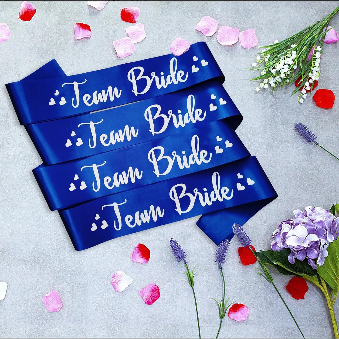 7 Pack Bachelorette Sashes Royal Blue, 1 White Bride to Be Sash and 6 Team Bride Sashes Bridal Shower Sash Fun Bridesmaid Sashes for Bachelorette Wedding Party