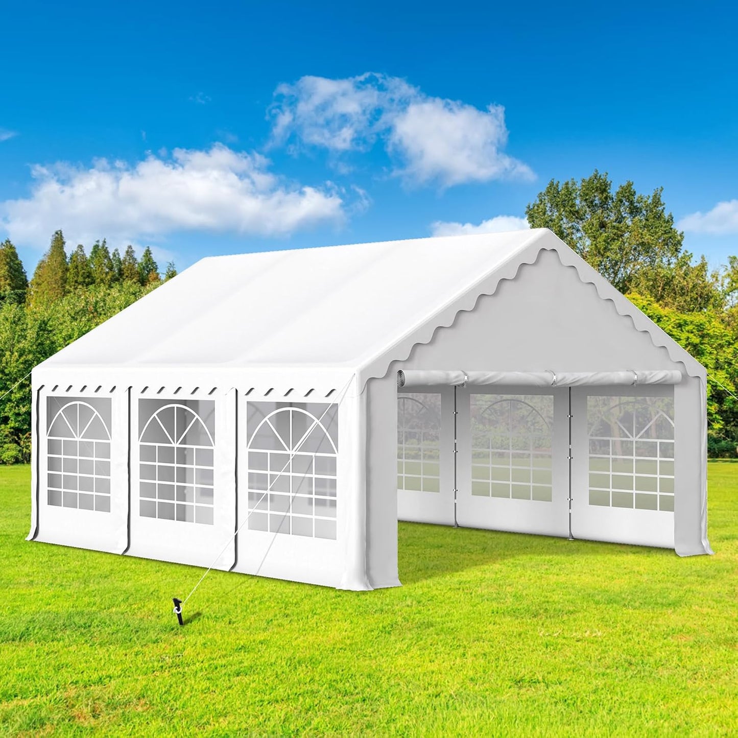 HERA'S PALACE 16'x 20' Outdoor Tents for Parties Large Canopy Tent with 8 Removable Sidewalls Heavy Duty Party Tent for Graduation Wedding and Birthday