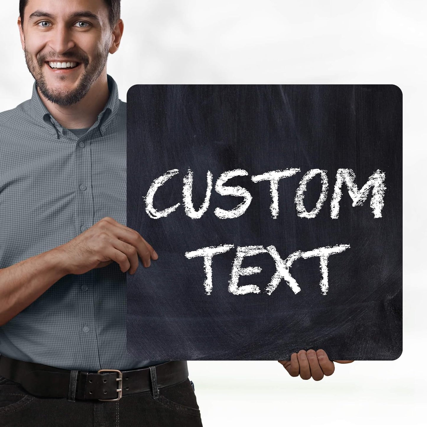 Custom Sign, Custom Street Sign, 11 Font Colors, 13 Font Styles, 4 Hole Options, 22 Sizes, 18x18 Inches, Rust Free DiBound, Fade Resistant, Made in USA by My Sign Center (Chalkboard Black)