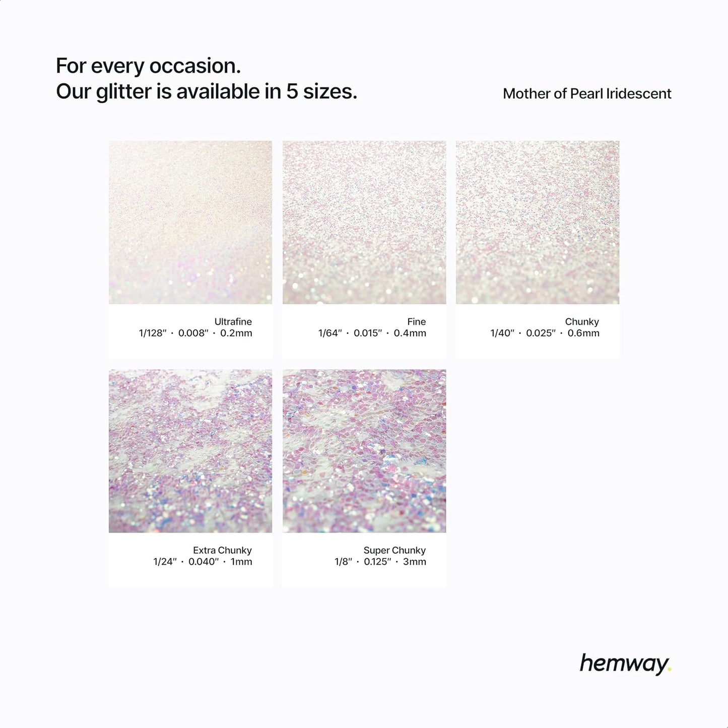 Hemway Biodegradable Glitter Eco Friendly - 100g/3.5oz Bio Cosmetic Safe Sparkle Vegan for Face Eyeshadow Body Hair Festival Makeup Craft - Fine (1/64" 0.015" 0.4mm) - Mother of Pearl Iridescent