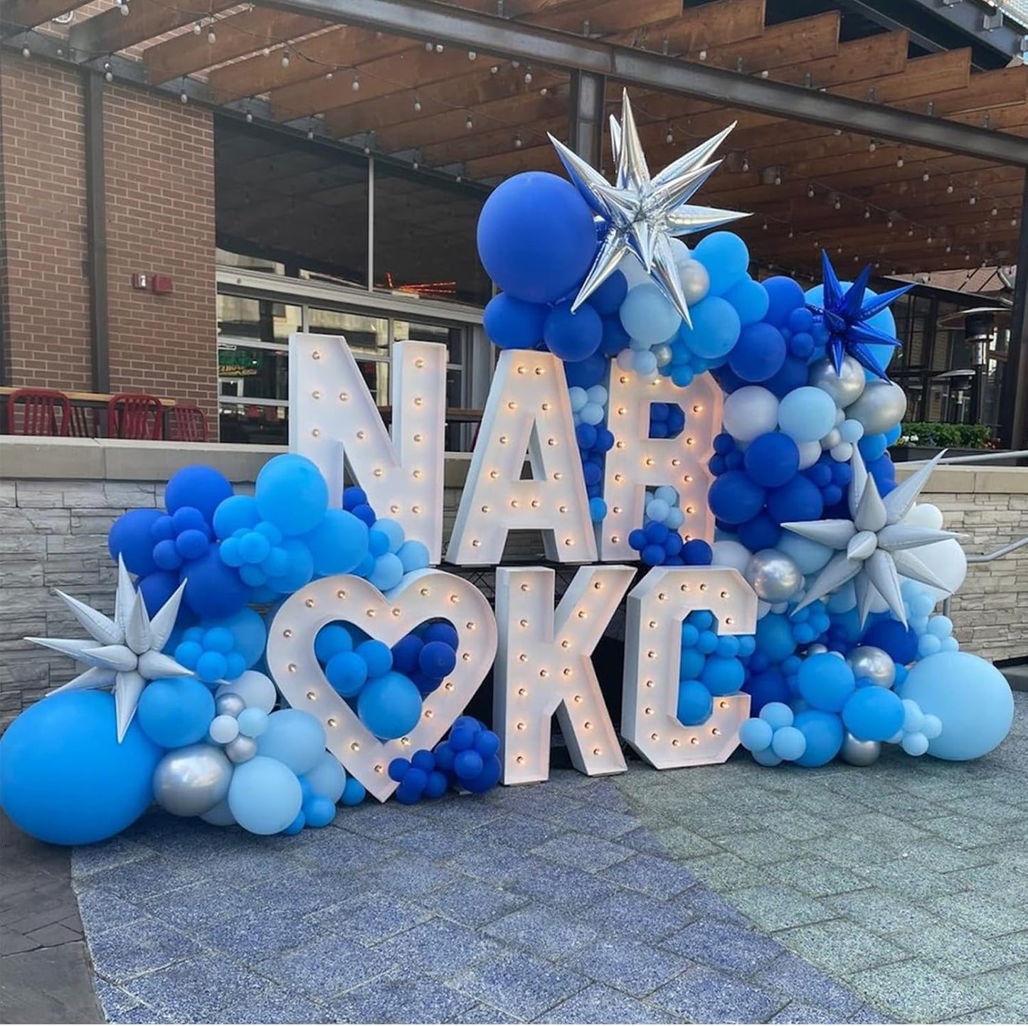 Balloon Column Kit for Floor- Set of 2,Balloon Columns with Stand, Base and Pole,Balloon Tower Backdrop Decoration for Wedding, Baby Shower, Birthday Party, or Bachelorette Parties (Blue Yellow White)