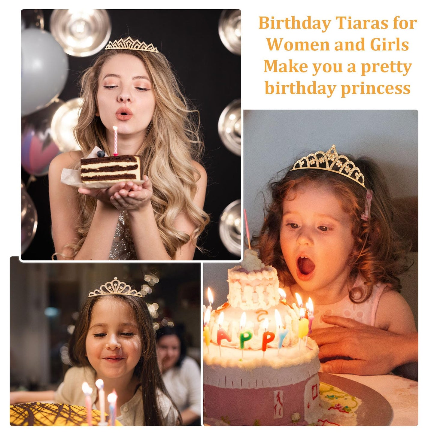 Tihebax 10 Pcs Gold Tiaras Crowns Headbands for Women Girls Princess Tiara Bulk Crown Rapunzel