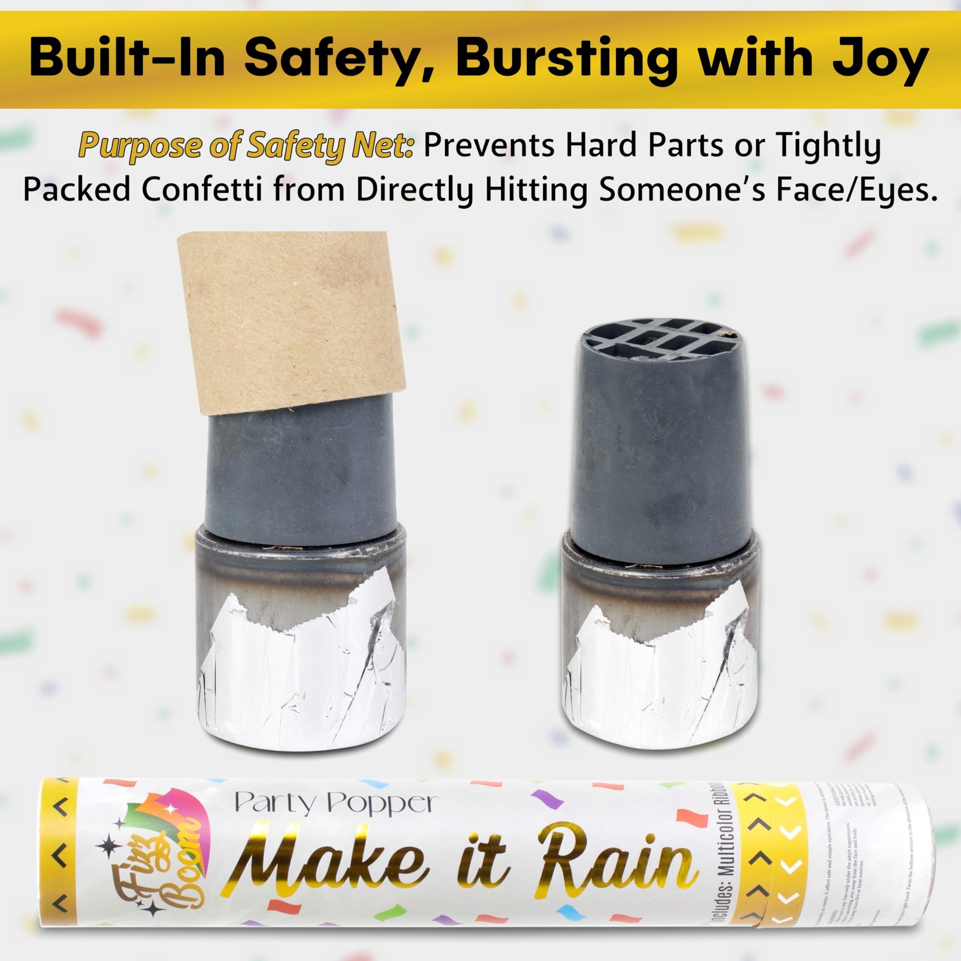 6 Pack Biodegradable Confetti Poppers for Weddings & Parties