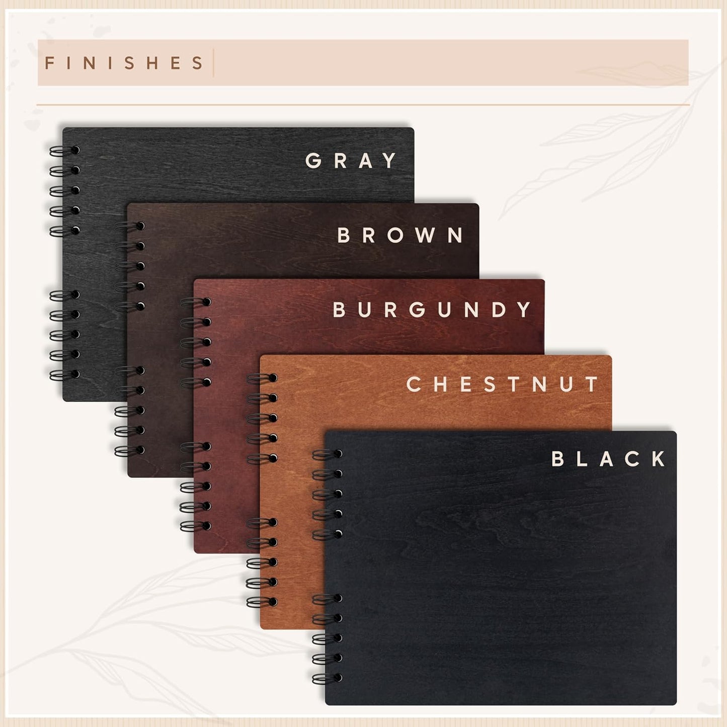 Personalized Wood Wedding Guest Book - 5 Colors/Finishings, 2 Sizes, 12 Designs - Wood Wedding Decorations, Guest Book Signs for Wedding Reception (DESIGN 6)