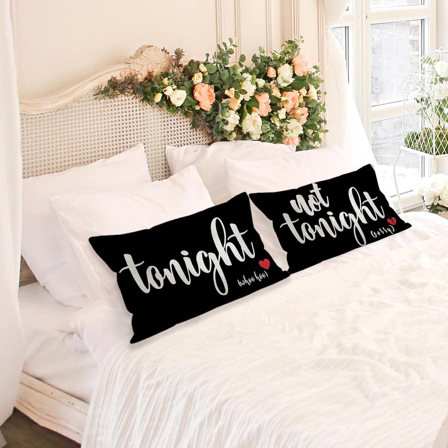 Mancheng-zi Bridal Gift,12x20 Pillow Cover,Bridal Shower Gifts,Funny Couples Reversible Linen Pillow Cover, Bachelorette Party Gifts,Bridal Gifts for Bride,Wedding Gifts for Bride(Black)