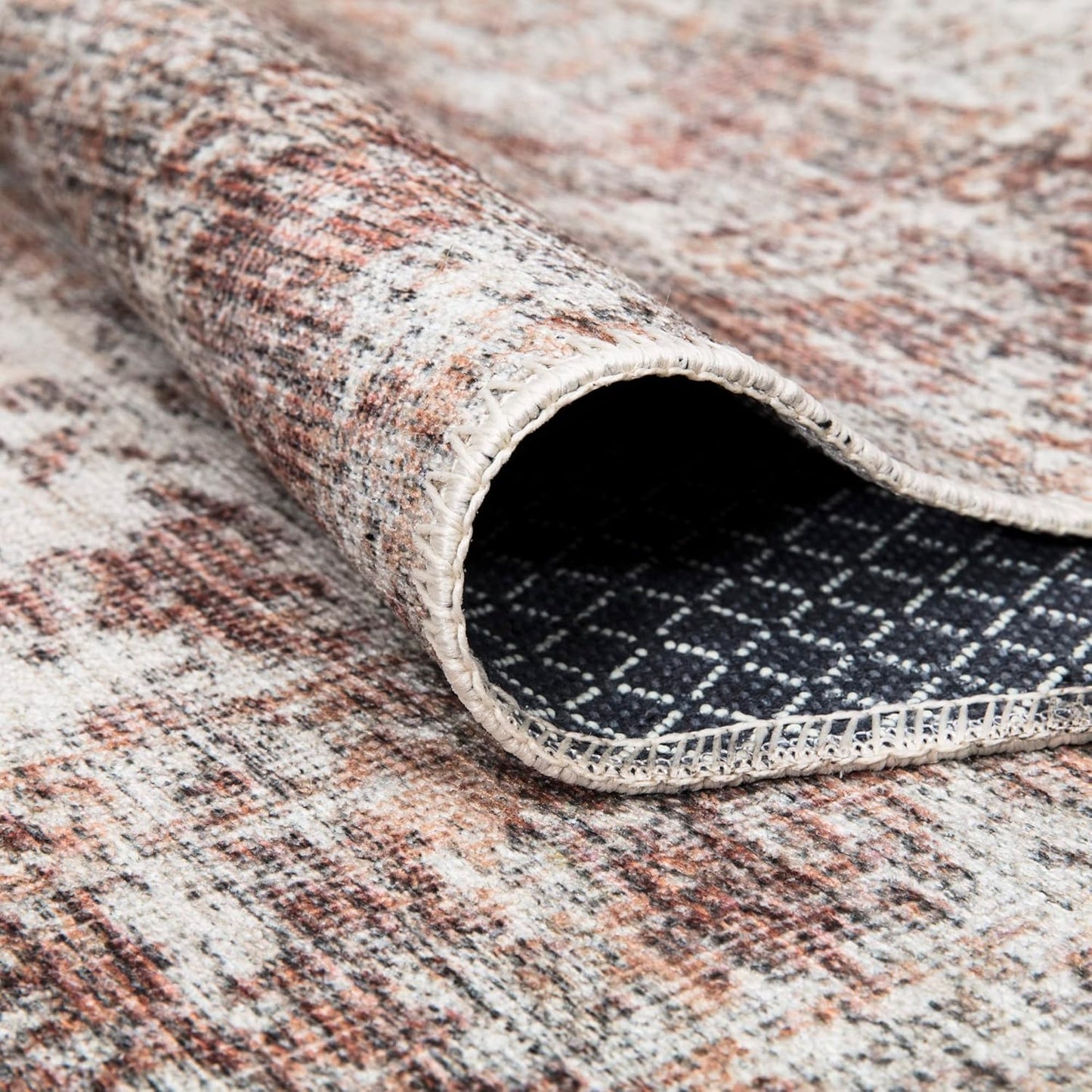 Bloom Rugs Washable Non-Slip 5' x 7' Rug - Ivory/Blush Traditional Area Rug for Living Room, Bedroom, Dining Room, and Kitchen - Exact Size: 5' x 7'