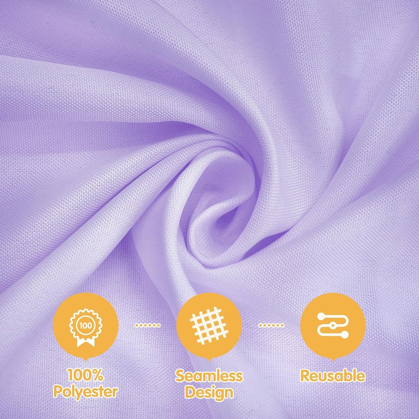 BRILLMAX 4 Pack Lavender Round Tablecloths 120 Inch - Circle Bulk Linen Polyester Fabric Washable Table Cloth Cover for Wedding Reception Banquet Birthday Party Buffet Restaurant